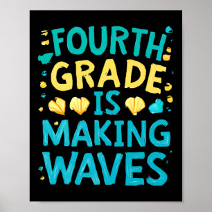 Derde klas maakt golven terug naar school Kinder A Poster
