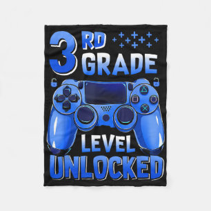 Derde klas niveau ontgrendeld gamer eerste schoold fleece deken