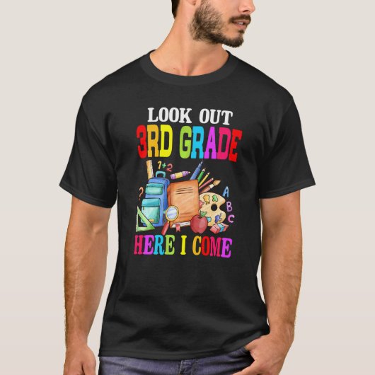 Derde klas opletten 1e schooldag leerling t-shirt (Voorkant)