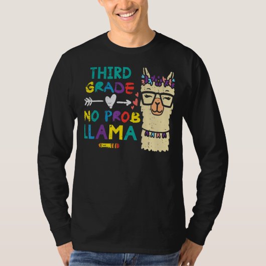 Derde klas Prob Llama 3e eerste schooldag T-shirt (Voorkant)
