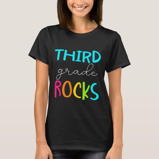 Derde klas Rocks Team 3e klas leraar T-shirt (Voorkant)