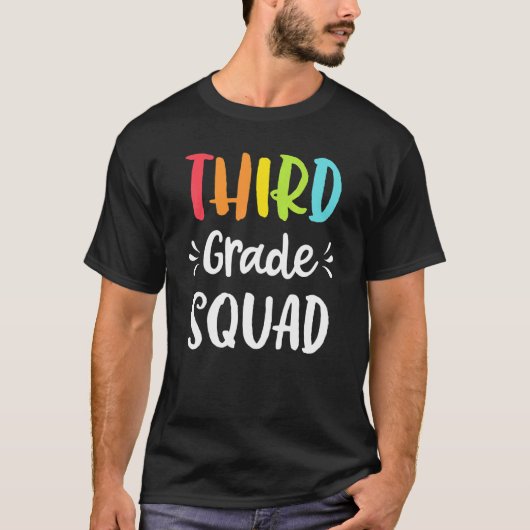 Derde klas squad grappige 3e leraar student achter t-shirt (Voorkant)