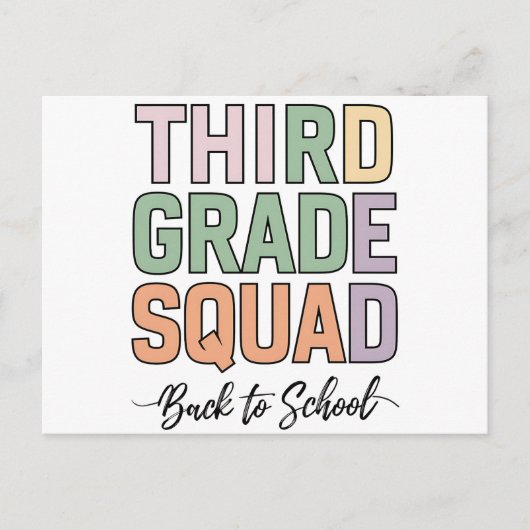 Derde klas Squad Teachers Kinder 3e klas Briefkaart (Voorkant)