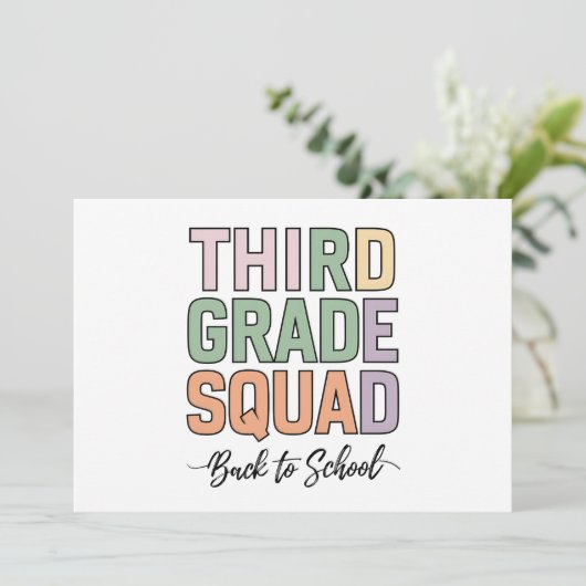 Derde klas Squad Teachers Kinder 3e klas Kaart (Staand voorkant)