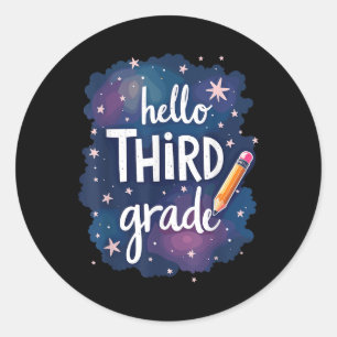 Derde klas sterren schooljaar outfit ronde sticker