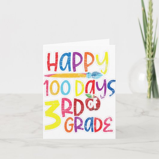 Derde klas student Kinder gift 100 dagen school Kaart (Voorkant)