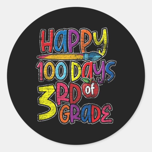 Derde klas student Kinder gift 100 dagen school Ronde Sticker (Voorkant)