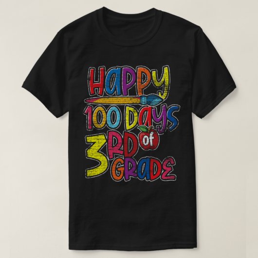 Derde klas studentengift 100 dagen school t-shirt (Design voorkant)