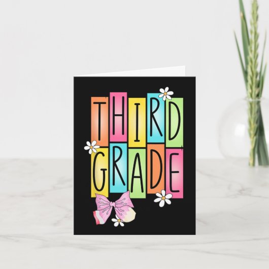 Derde klas team retro coquette terug naar school m kaart (Voorkant)