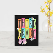 Derde klas team retro coquette terug naar school m kaart (Gele Bloem)