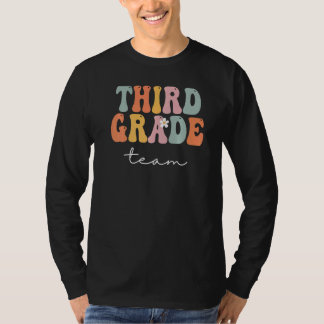 Derde klas team retro groovy vintage eerste dag va t-shirt