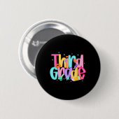 Derde klas terug naar school 3e klas squad leraar ronde button 5,7 cm (Voorkant /achterkant)