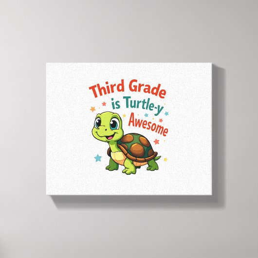 Derde klas Turtle-y Geweldige 3e klas terug naar s Canvas Afdruk (Voorkant)