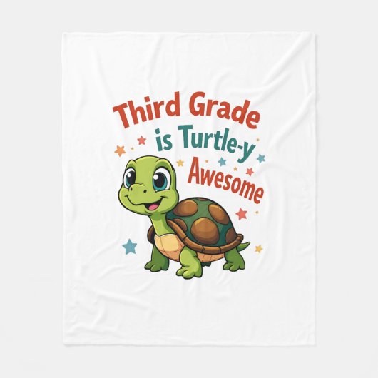 Derde klas Turtle-y Geweldige 3e klas terug naar s Fleece Deken (Voorkant)