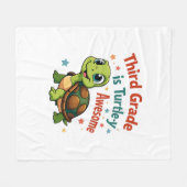 Derde klas Turtle-y Geweldige 3e klas terug naar s Fleece Deken (Voorkant (Horizontaal))