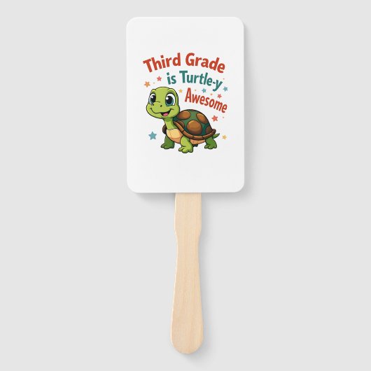 Derde klas Turtle-y Geweldige 3e klas terug naar s Handwaaier (Voorkant)