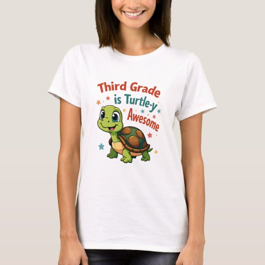 Derde klas Turtle-y Geweldige 3e klas terug naar s T-shirt (Voorkant)