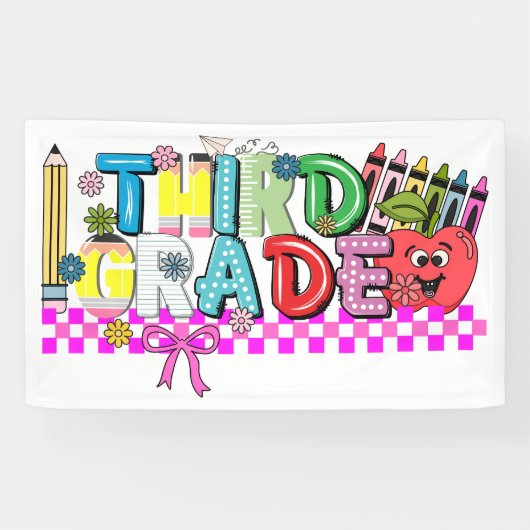 Derde klas typografie spandoek (Horizontaal)