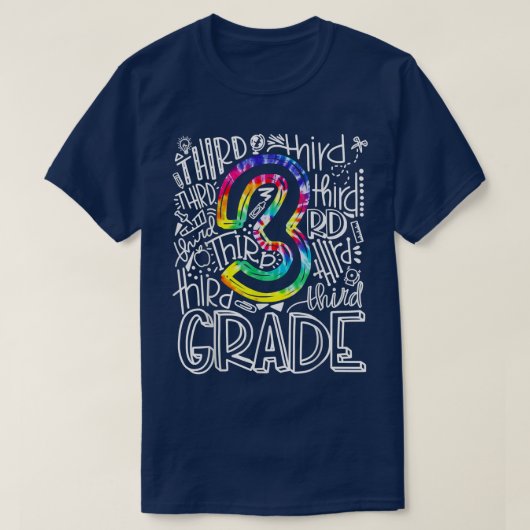 Derde klas Typografieteam Kinder leraar terug T-shirt (Design voorkant)