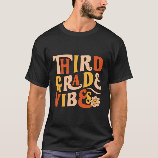 Derde klas vibes terug naar school 3de klas leraar t-shirt (Voorkant)