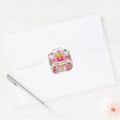 Derde klas welkom retro potlood ronde sticker (Envelop)