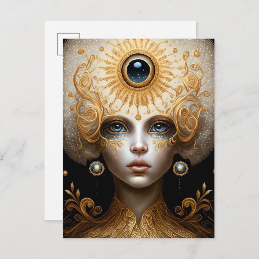Derde kunst van Eye Goddess Fantasy Briefkaart (Voorkant / Achterkant)