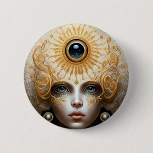 Derde kunst van Eye Goddess Fantasy Ronde Button 5,7 Cm