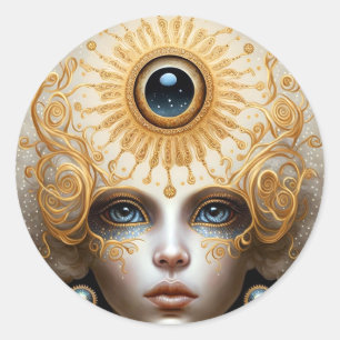 Derde kunst van Eye Goddess Fantasy Ronde Sticker