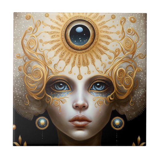 Derde kunst van Eye Goddess Fantasy Tegeltje (Voorkant)