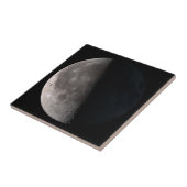 Derde kwart fase maan NASA afbeelding Tegeltje (Zijkant)