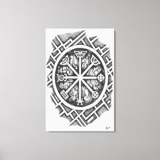 Derde kwikpentakel canvas afdruk