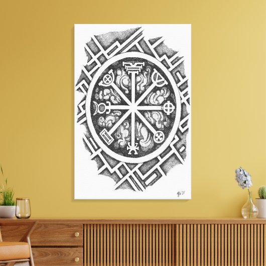 Derde kwikpentakel canvas afdruk (Insitu (Woonkamer))