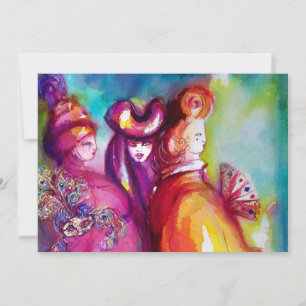 DERDE MASK masquerade ball, gouden rode blauw Aankondiging