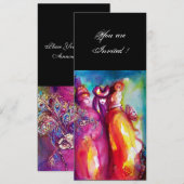 DERDE MASK masquerade ball, gouden rode blauw Kaart (Voorkant / Achterkant)