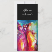 DERDE MASK masquerade ball, gouden rode blauw Kaart (Voorkant)