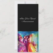 DERDE MASK masquerade ball, gouden rode blauw Kaart (Achterkant)