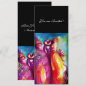 DERDE MASK masquerade ball, gouden rode blauw Kaart (Voorkant / Achterkant)