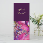 DERDE MASK masquerade ball, gouden rode blauw Kaart (Staand voorkant)