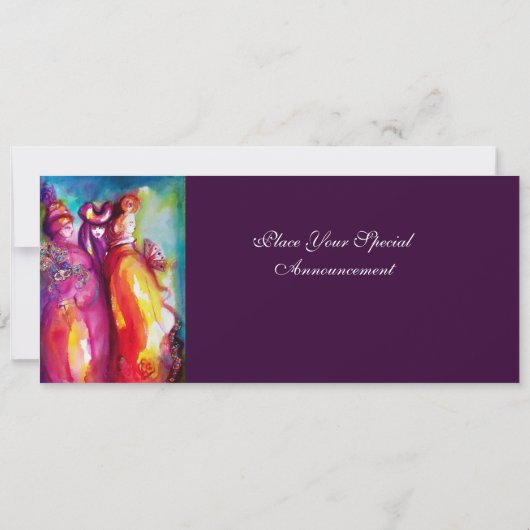 DERDE MASK masquerade ball, gouden rode blauw Kaart (Achterkant)