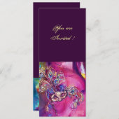 DERDE MASK masquerade ball, gouden rode blauw Kaart (Voorkant / Achterkant)