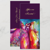 DERDE MASK masquerade ball, gouden rode blauw Kaart (Voorkant / Achterkant)