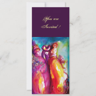 DERDE MASK masquerade ball, gouden rode blauw Kaart