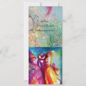 DERDE MASK masquerade ball, gouden rode blauw Kaart (Achterkant)