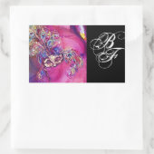 DERDE MASK Masquerade Monogram Fuchsia Black Rechthoekige Sticker (Tas)
