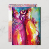 DERDE MASK/Venetiaanse Masquerade Briefkaart (Voorkant / Achterkant)
