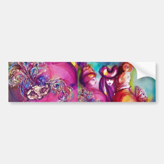 DERDE MASK/Venetiaanse Masquerade Bumpersticker (Voorkant)