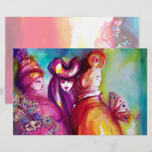 DERDE MASK, Venetian Masquerade Ball Stationery Briefpapier