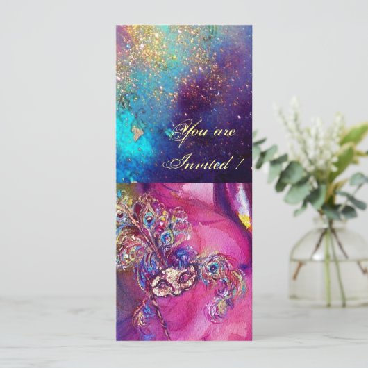 DERDE MASKER Carnaval van Venetië  Gemaskerd bal Kaart (Staand voorkant)