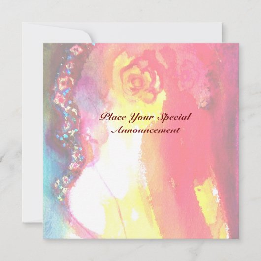 DERDE MASKER gemaskerd bal, goud rood geel blauw Aankondiging (Voorkant)