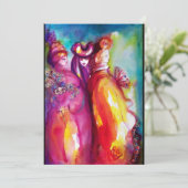 DERDE MASKER ,gemaskerd bal, goud rood geel blauw Aankondiging (Staand voorkant)